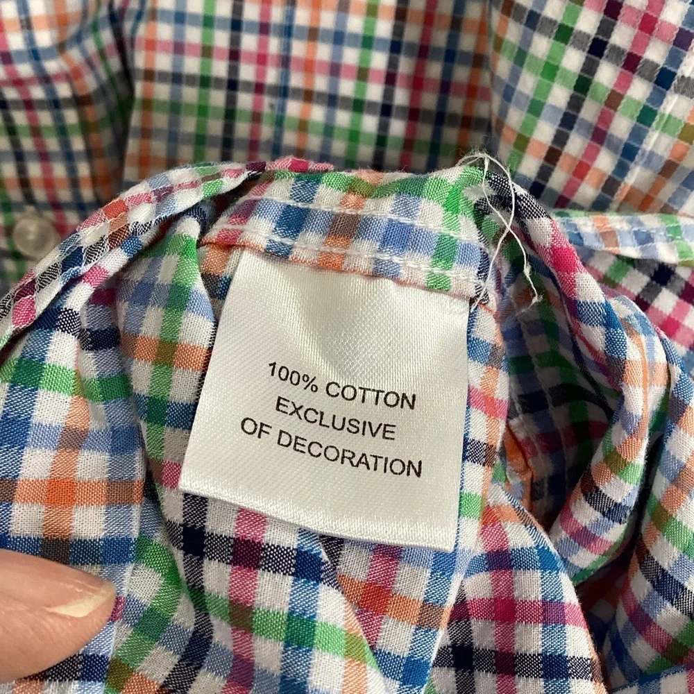 Tailorbyrd 4XL Long Sleeve Button Down Dress Shirt Pastel Plaid Easter Cotton